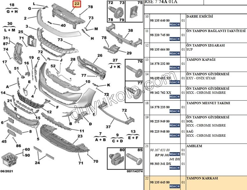 KAPLAMA ON TAMPON UST P5082