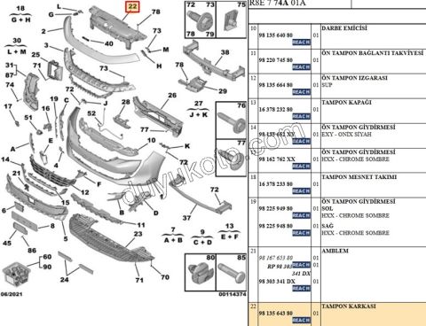 KAPLAMA ON TAMPON UST P5082