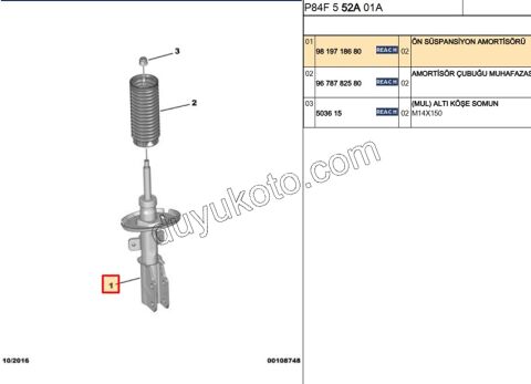 Ön Amortisör P30082 P50082