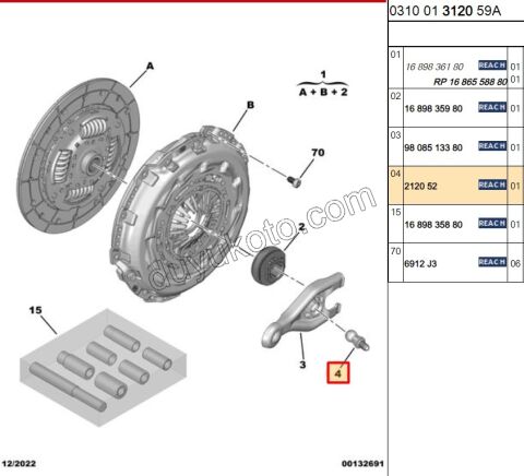 CIVATA TOPUZ DEBRIYAJ CATAL 1.6HDİ Euro4