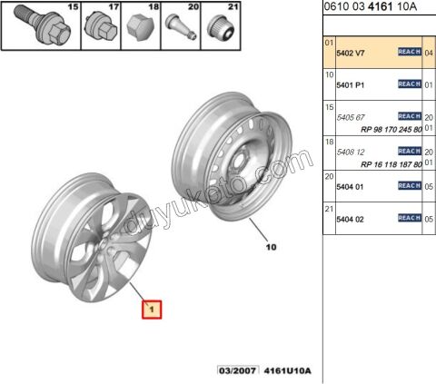 Çelik Jant C53 7 J17 CH5-32