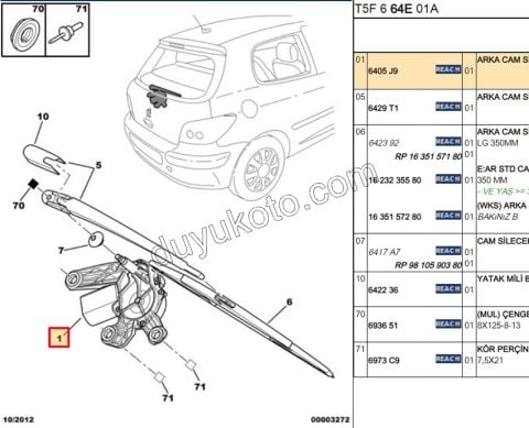 MOTOR CAM SILGI ARKA P307 P1007 53014712 9637158780