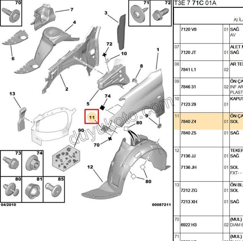 AYAK SAC L ON TAMPON + CAMURLUK P206+