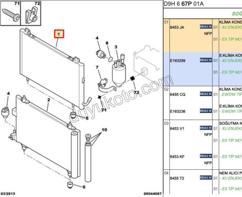 KONDANSER EM P406 XU D8 D9