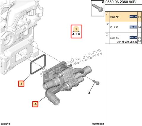 TERMOSTAT 1.6HDİ Euro4 YM BORULU