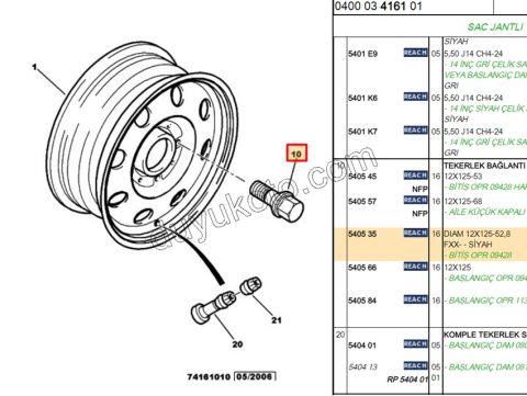 BIJON CIVATA EM PRT1 PRT2 19LUK SIYAH