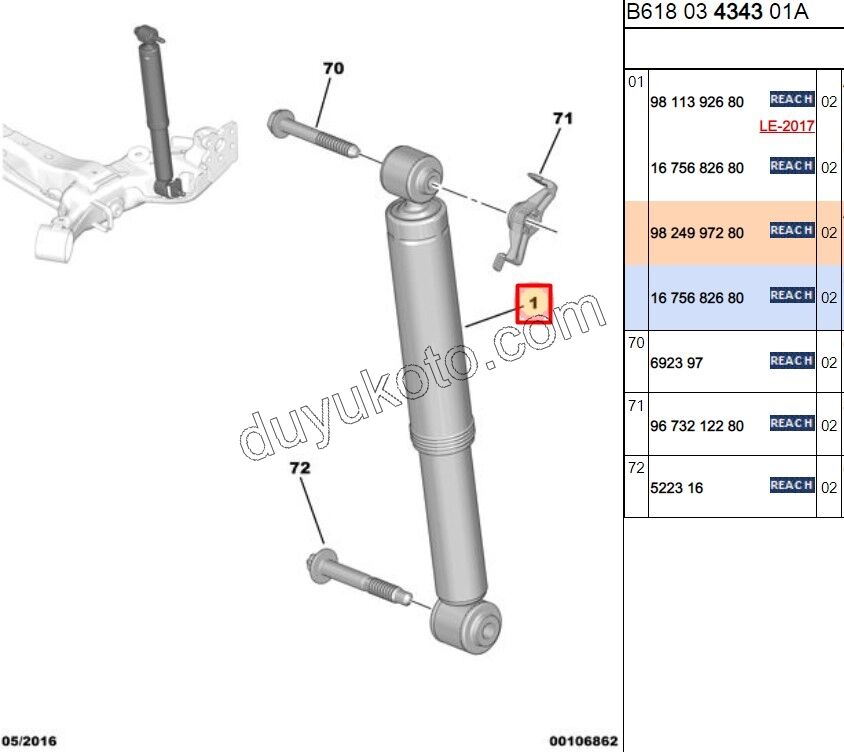 Arka Amortisör C34 B618 P301