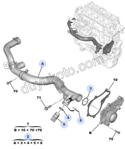 Kollektör Su Hortumu 1.4HDİ Euro5 12/16 1.6HDİ Euro5