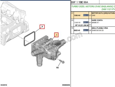 Termostat 1.6HDİ Euro5 DV6D