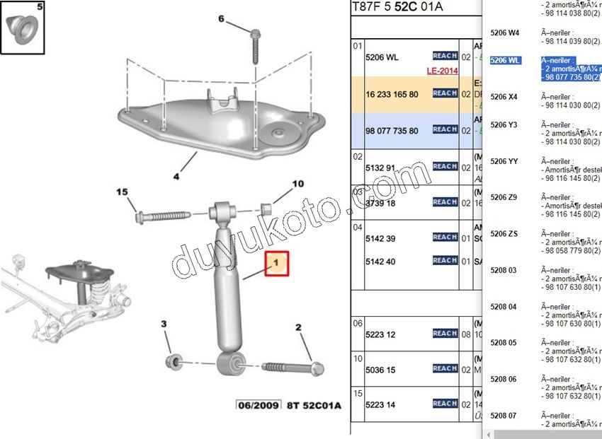 Arka Amortisör P50081