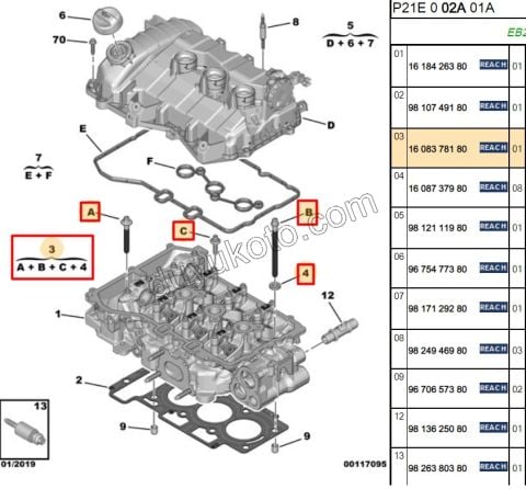 SAPLAMA SILINDIR KAPAK EB2 1.2CC 75HP