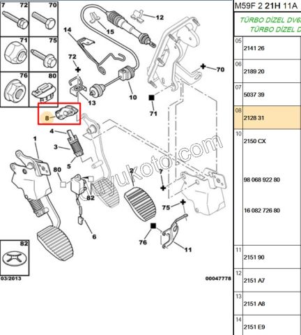 Debriyaj Teli ile Pedal Ara Aparat  PRT2