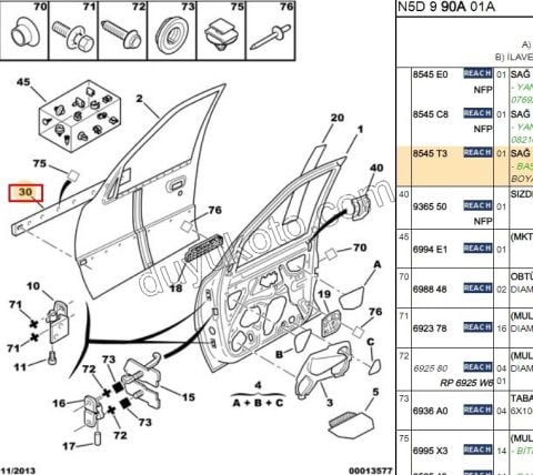 CITA SUS ON KAPI R P306 PLATIN 4CM AST+