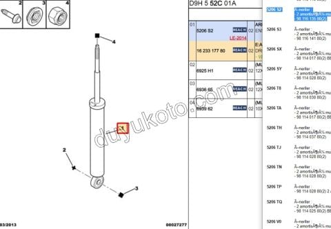 Arka Amortisör P406