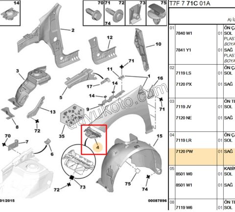 Ön Tampon Bağlantı Ayak Sağ Yan P3081
