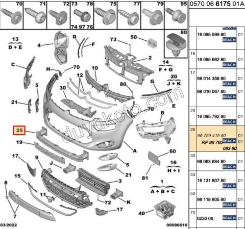 Ön Tampon İÇ TRAVERSİ C4 PC2