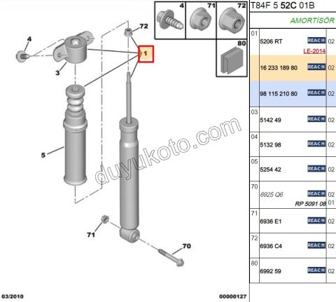 Arka Amortisör P30081 DS41 C42