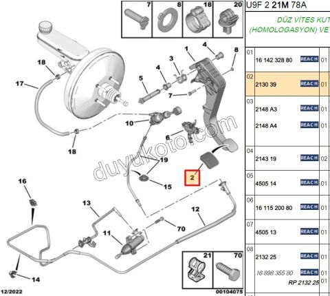 LASTIK PEDAL DEBRIYAJ BXR3