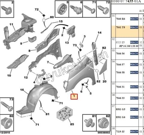 Çamurluk Ön Sağ EXP3 SCD3