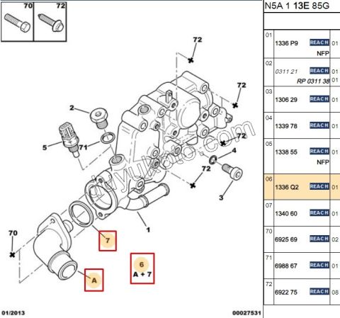 TERMOSTAT TU3JP TU5JP 89'C 100HP YAN BORU