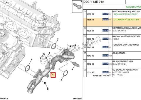 SU KOLLEKTORU MOTOR ARKA P406 P607 3.0 V6 Benzinli OTOM VITES