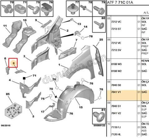 AYAK SAC ON TAMPON YAN R P207