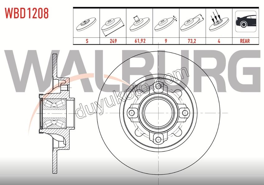 Fren Diski Arka AD Poryalı P3081 C42 DS41