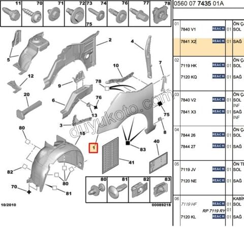 Çamurluk Ön Sağ C4PC1