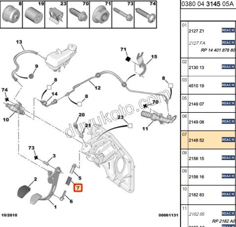 YAY DEBRIYAJ PEDAL ALTI EXP3 DW10