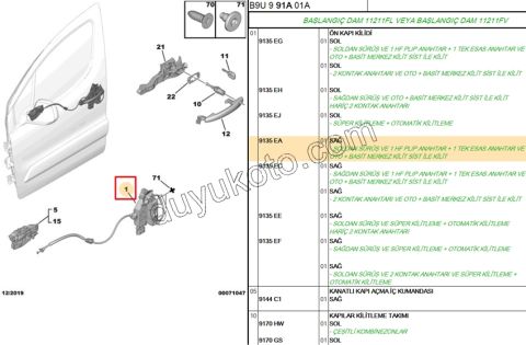 KILIT KAPI IC ON R PRT3