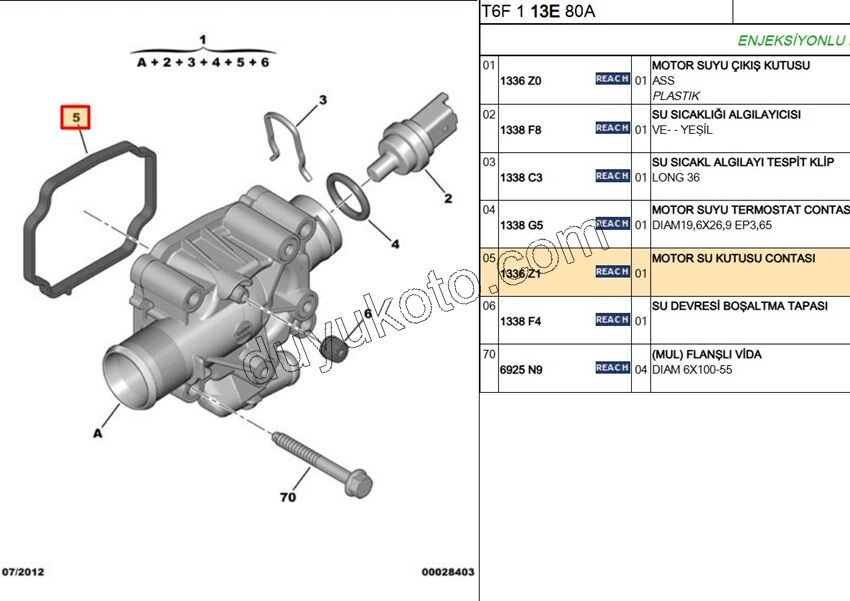 CONTA ORING TERMOSTAT ET3J4 1.6İ 16V Benzinli KARE