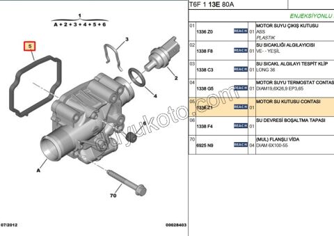 CONTA ORING TERMOSTAT ET3J4 1.6İ 16V Benzinli KARE
