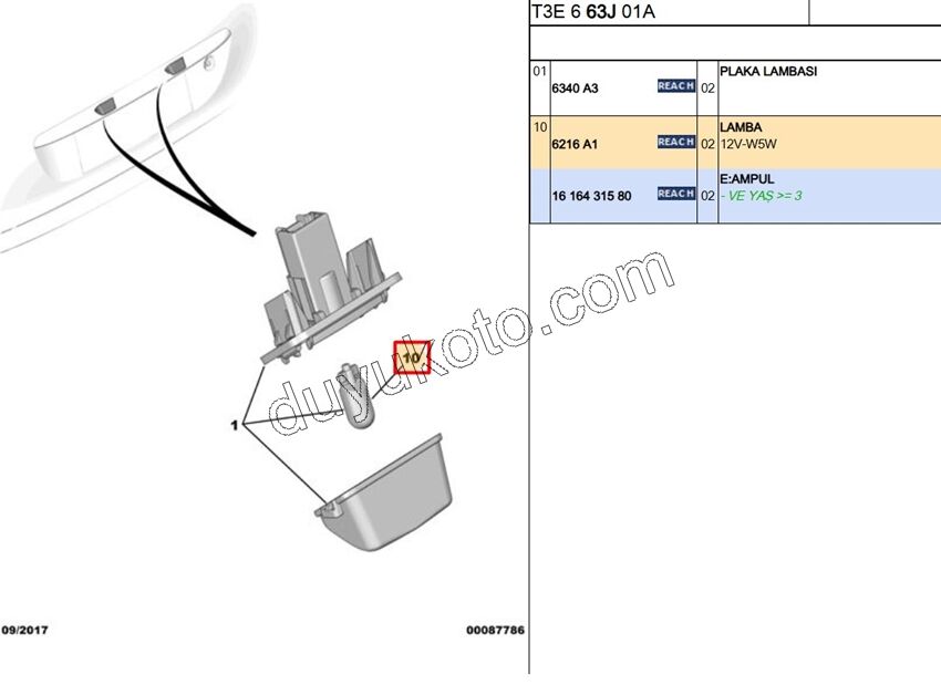 Park Ampülü T10 Dipsiz 5W 12V