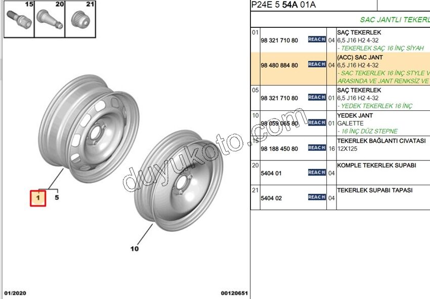 JANT SAC C4X P2008 P24E 16INC 6,5 J16 H2 4-32 SIYAH