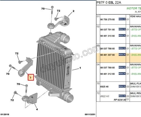 AYAK TURBO RADYATOR BAGLANTI ORTA P3083 P5082