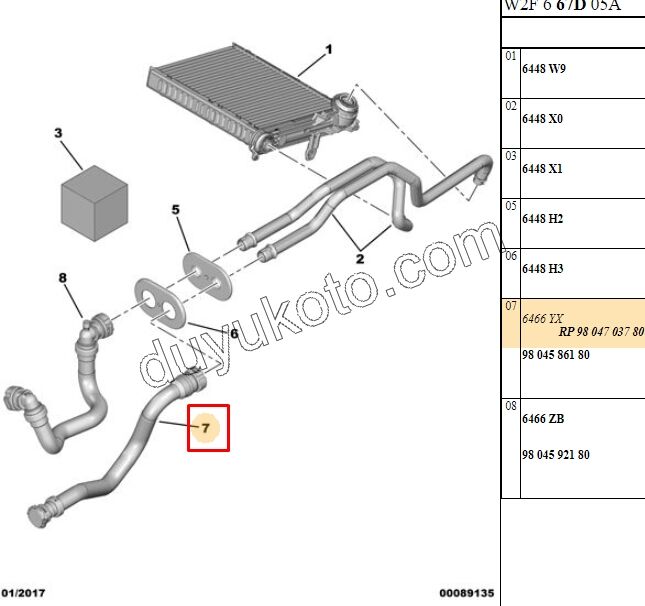Kalorifer Hortumu 1.6HDİ Euro5 P5081 UZUN