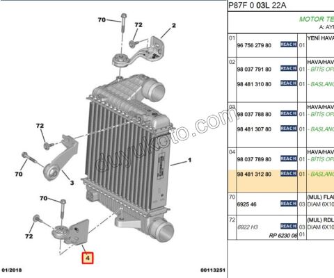 AYAK TURBO RADYATOR BAGLANTI ALT P3083 P5082