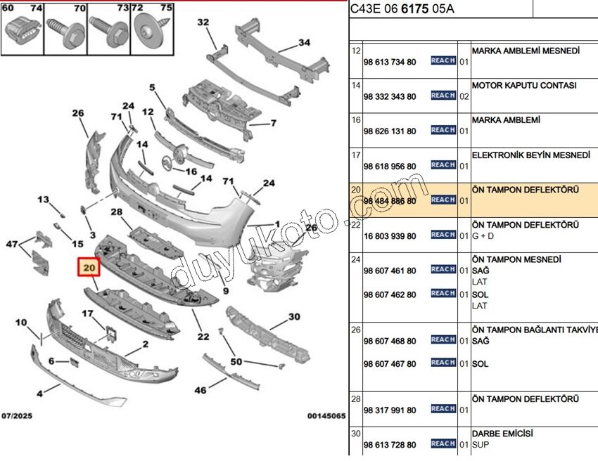 DEFLEKTOR ON TAMPON C4X