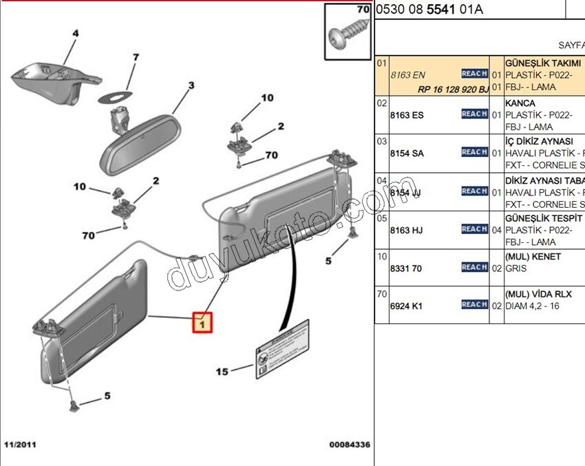 Güneşlik Takım C42