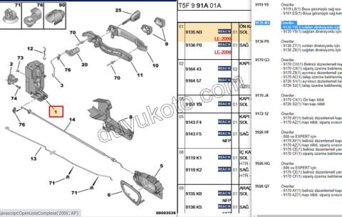 KILIT KAPI IC ON L P3071 1P TEK KAPILI