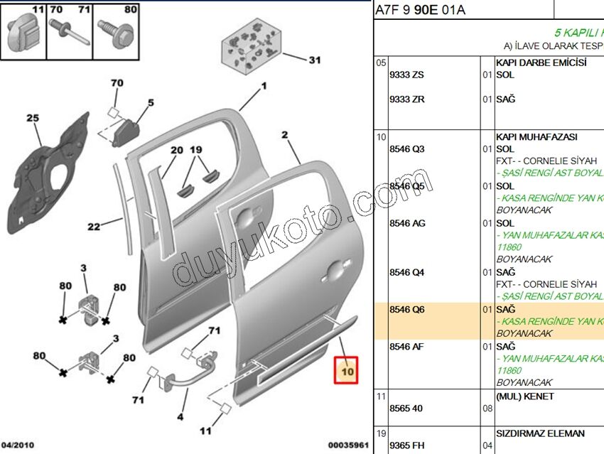 CITA SUS ARKA KAPI R P207 AST+