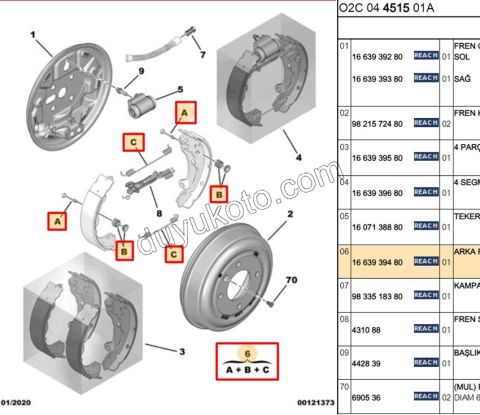 Arka Fren Yay Takımı AMI