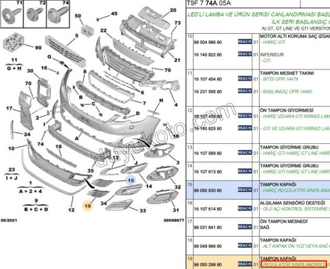 IZGARA ON TAMPON ORTA SAG TARAF P3082
