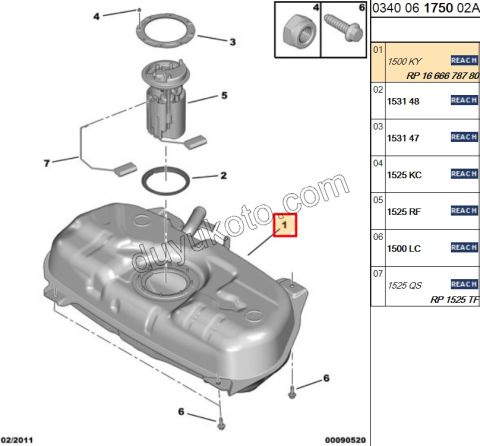 DEPO YAKIT MAZOT PBP 1.4HDİ Euro4 02/11