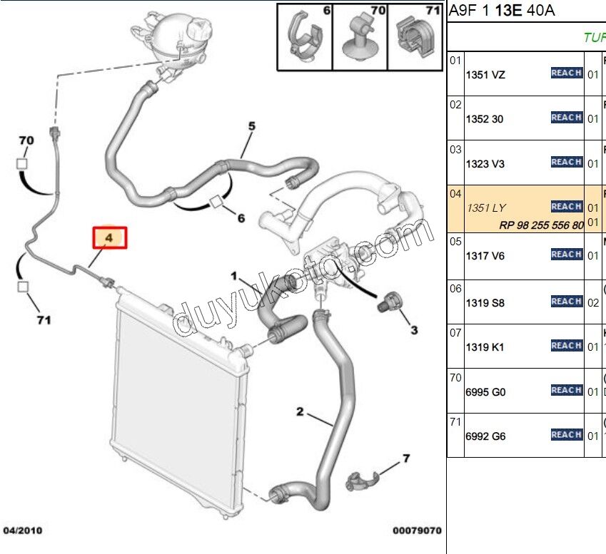 Radyatör Ek Depo ile Radyatör Arası Hortum P207 P2081 1.4HDİ Euro5 12/16