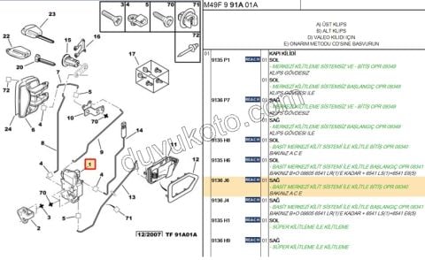 KILIT KAPI IC ON R P406 PRT2
