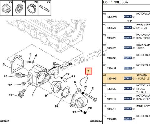 TEL RADYATOR ALT HORTUM KILIT PRT1 1.9D, 1998/2003