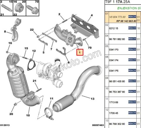 MANIFOLD EGZOZ 1.6VTi 120HP 156HP