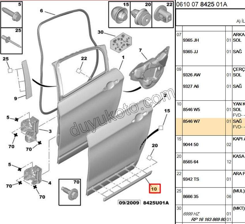 CITA SUS ARKA KAPI ALT R C53 X7 KROM