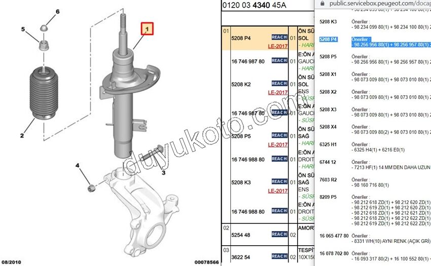 Ön Sağ Amortisör C33 DS3